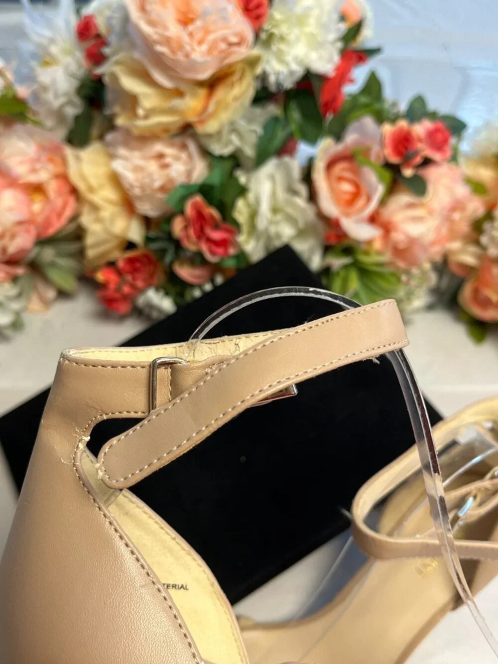 Nine West Nude Ankle Strap Stiletto Sandals Open Toe Dress Heels Women’s 8M